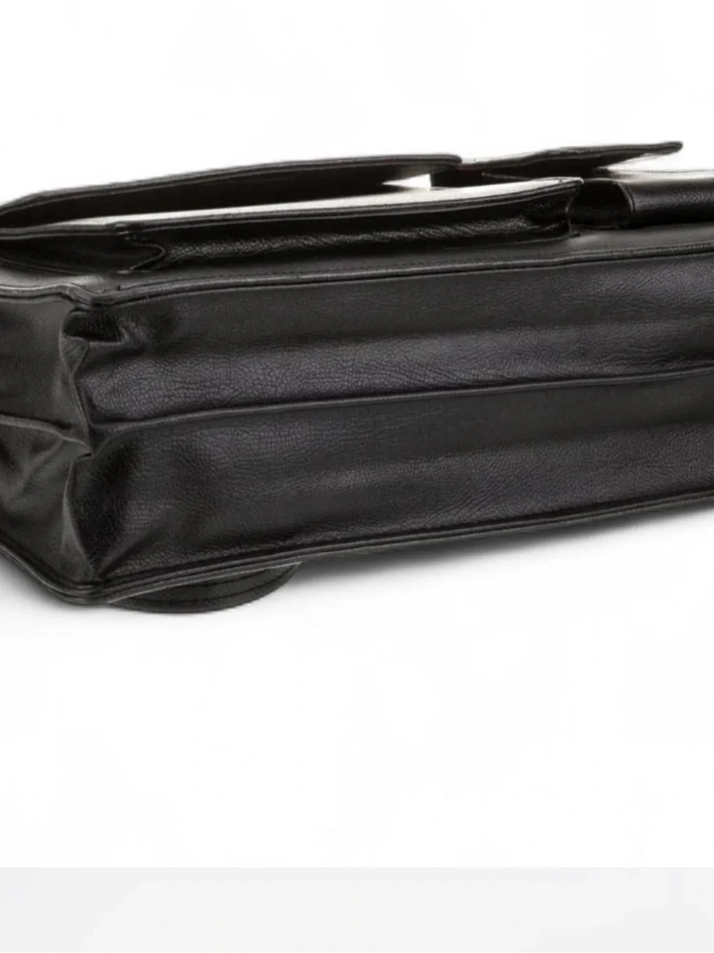 Vintage Pierre Balmain black leather briefcase